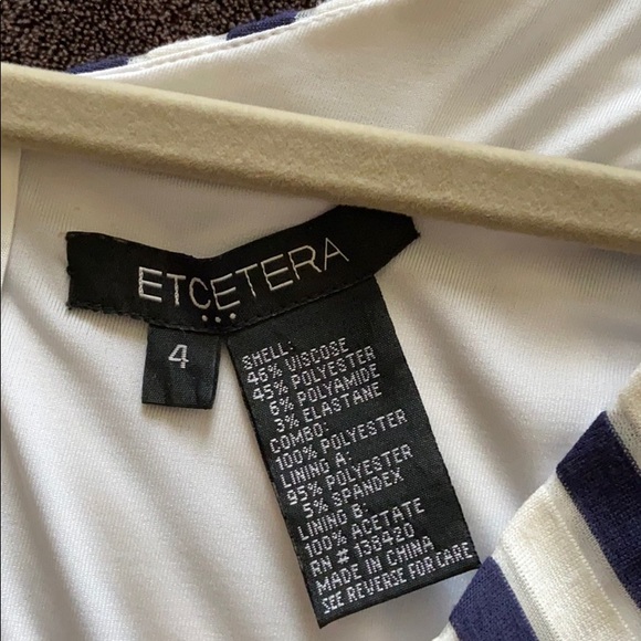 Excetera blue, white,& silver dress with belt  S4 - Picture 3 of 3